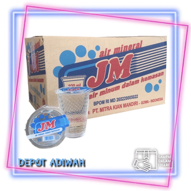 

JM air mineral cup per karton (isi 48 gelas)