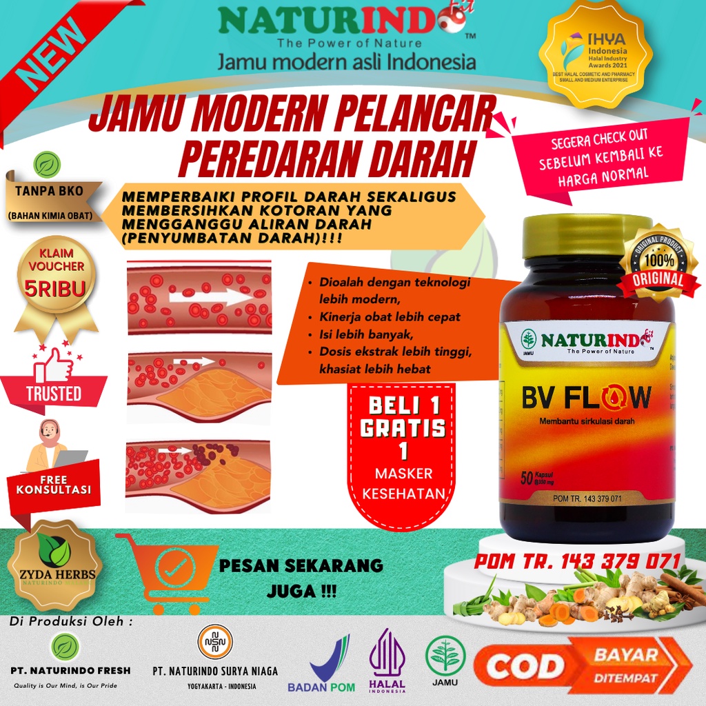 OBAT PENYUMBATAN PEMBULUH DARAH KESEMUTAN  BV FLOW