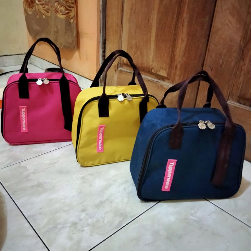 Tas bekal Luxury Tupperware ( Zipper bunga es )