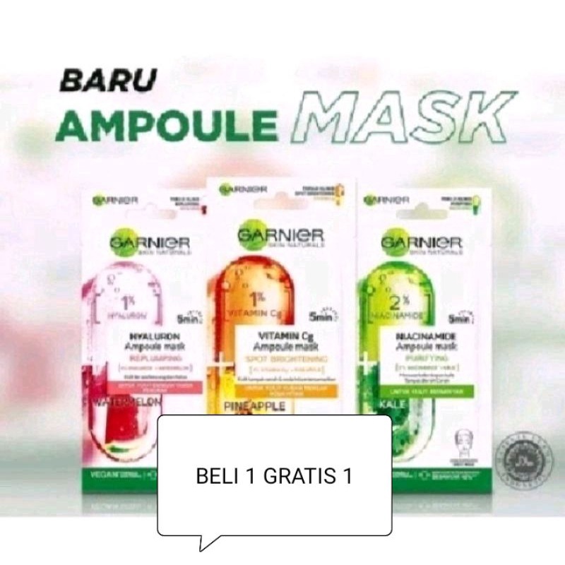 Garnier Masker Serum Beli 1 Gratis 1 VIT-C Pineapple/Water Melon/Kalee