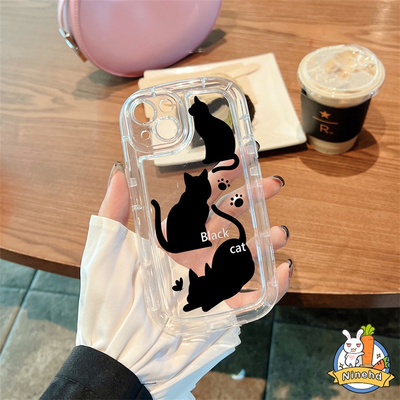 Soft Case Silikon Transparan Motif Kucing Untuk iPhone 14 13 12 11 Pro Max X Xr Xs Max 8 7 6 6s Plus SE 2020