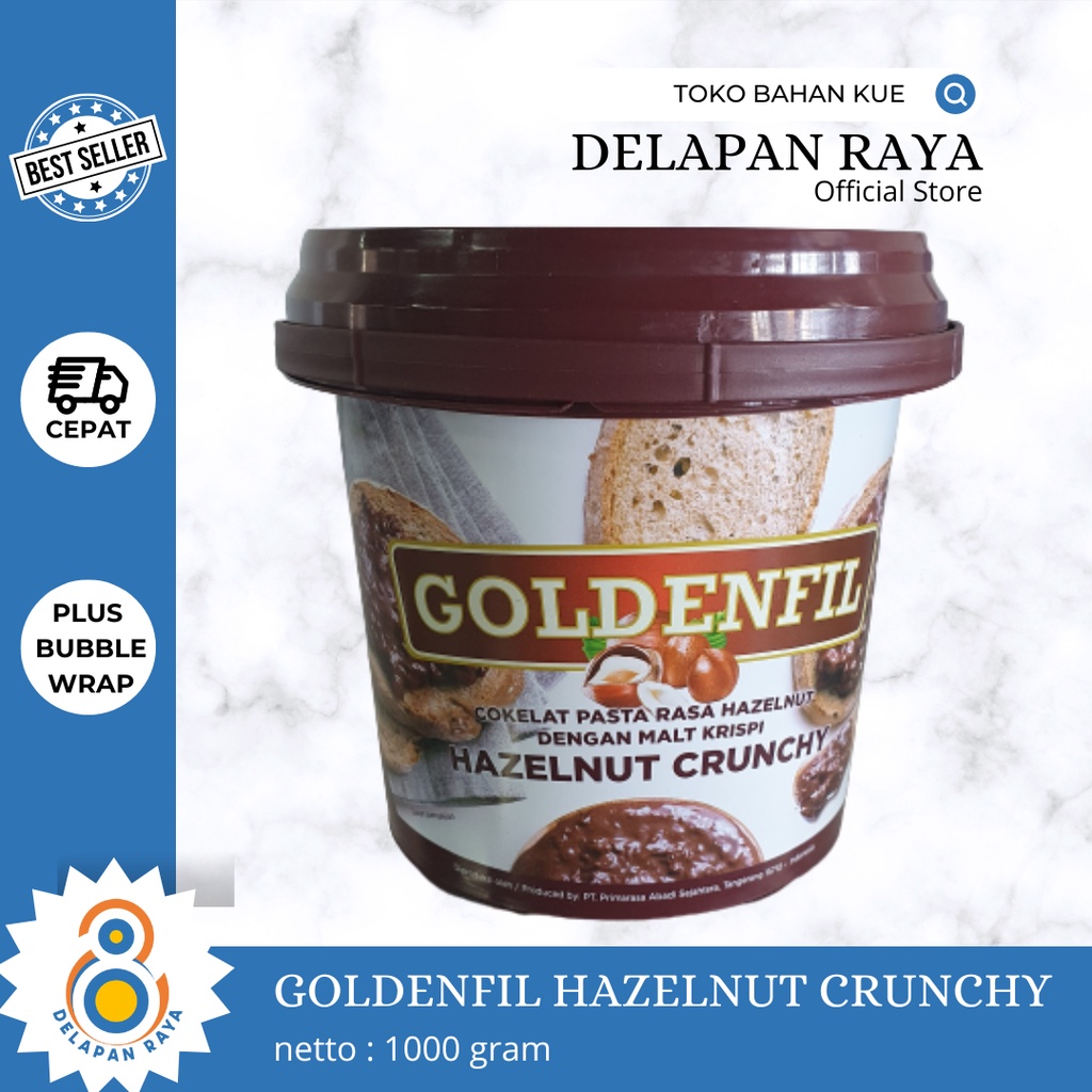 

GOLDENFIL SELAI HAZELNUT CRUNCHY 1KG - 8Raya