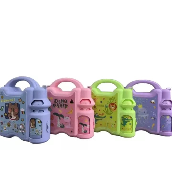 LUNCH BOX SET BOTOL MINUM/TEMPAT MAKAN MURAH/KOTAK MAKAN KOPER 2IN1