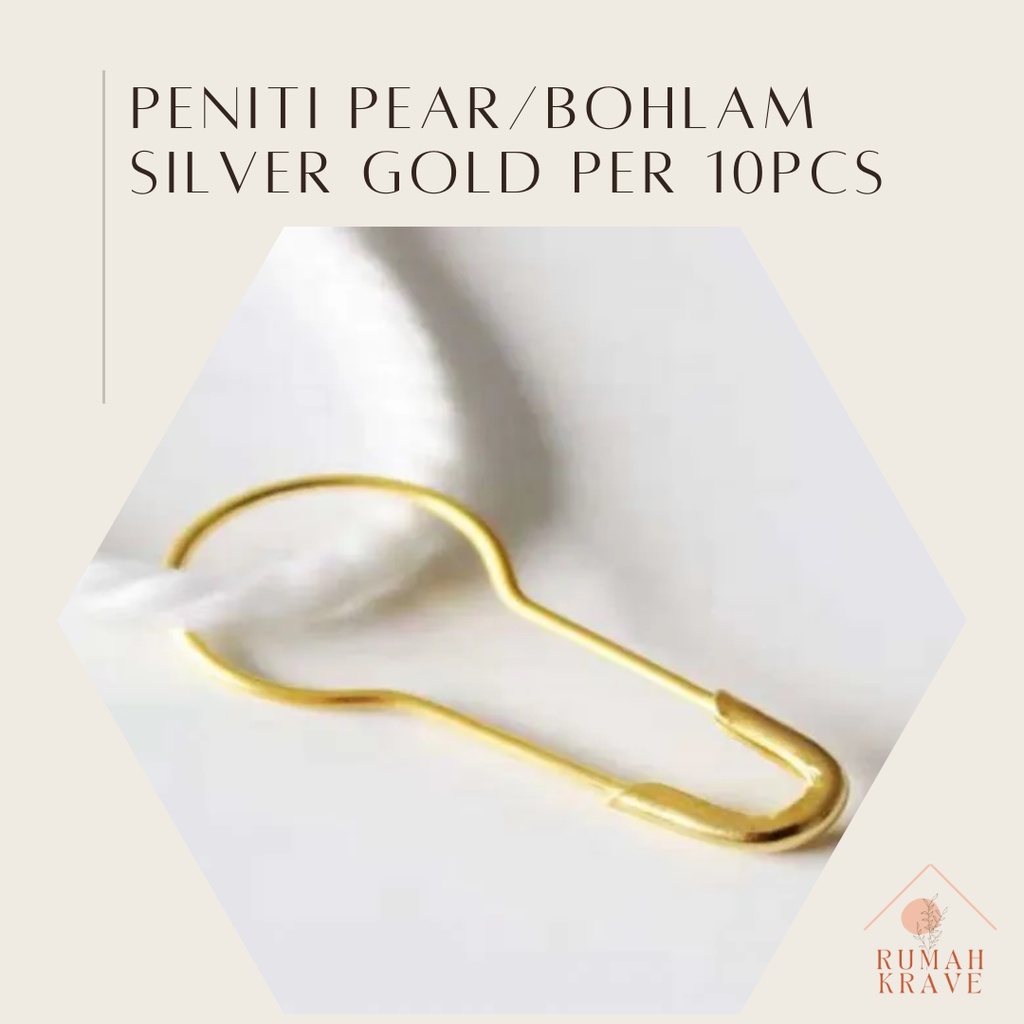 

RUMAH KRAVE - Peniti Pear / Bohlam Silver Gold per 10pcs