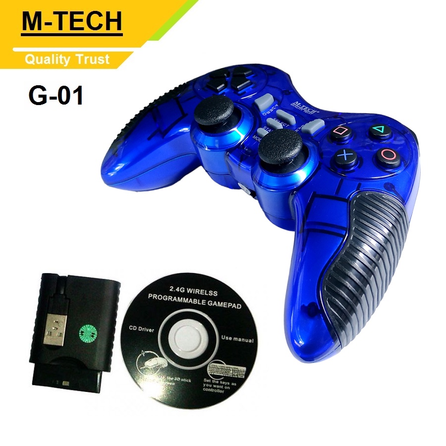 GAMEPAD TURBO WIRELESS M-TECH G-01 3 IN 1 FOR PC LAPTOP PS2 PS3|KD9 GAMEPAD JOYSTICK WIRELESS 3 IN 1