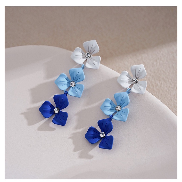 HBS 156 Anting Wanita Tusuk Bunga Hias Kristal Women Earrings Korea Aksesoris Fashion