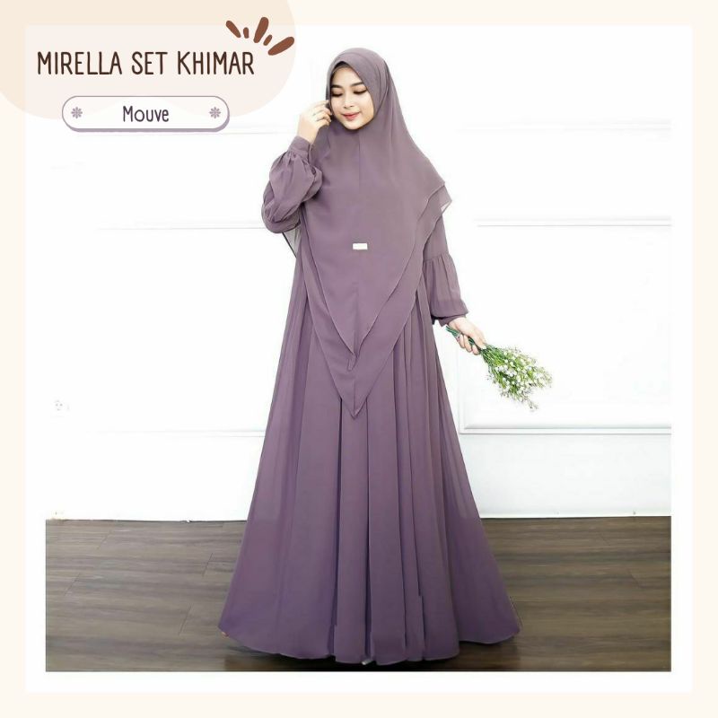 FREE SCRUNCHIE READY STOCK MIRELLE SET KHIMAR FREE BROSS