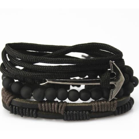 

$+$+$+$+] Gelang kulit pria wanita 1 set isi 4 gelang 009