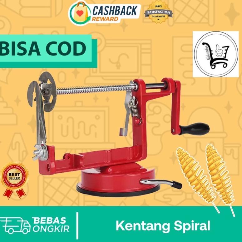 Gratis MESIN KENTANG SPIRAL ALAT PEMOTONG SPIRAL POTATO SLICER PISAU ULIR KENTANG ALAT POTONG ULIR K