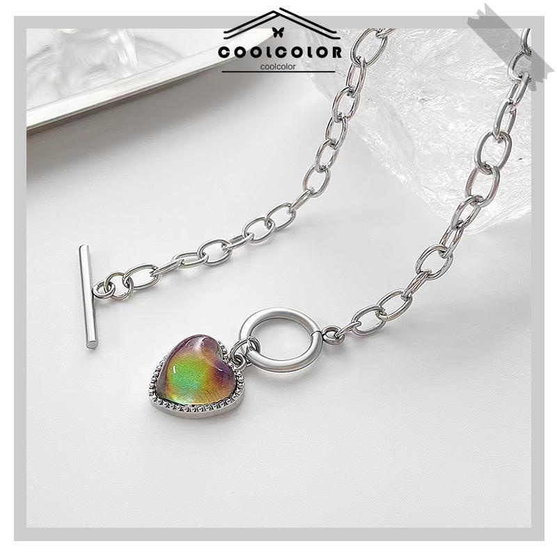 COD❤️Gelang Cinta Berubah Warna Hangat Gelang Jalan Wanita Menembak Hip Hop Perhiasan Teman Gadis Keren- cl