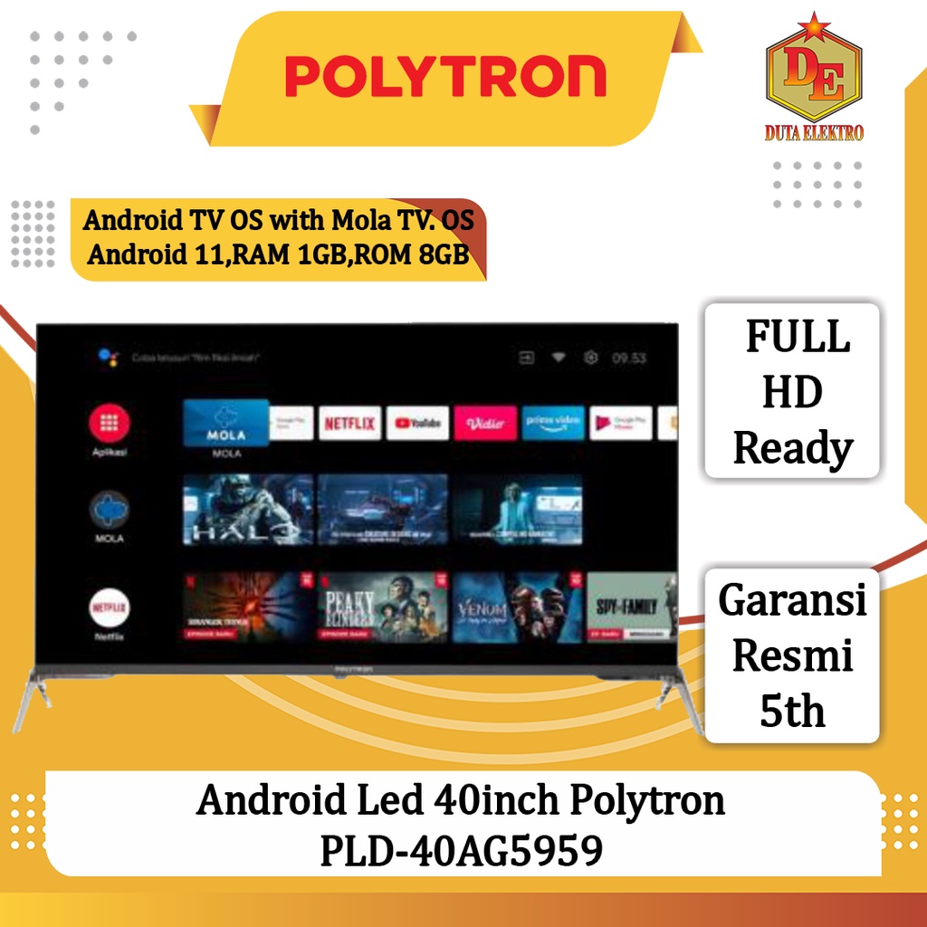 Android Led 40inch Polytron PLD 40 AG 5959 TV