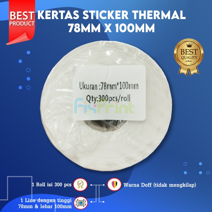 

:=:=:=:=] Thermal Barcode 100x100 100x150 78x100 Roll 500pcs, Kertas Resi Label