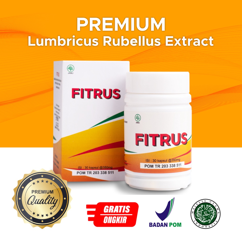 FITRUS Ekstrak Lumbricus Rubellus Premium Kapsul Cacing Halal BPOM [GRATIS ONGKIR]