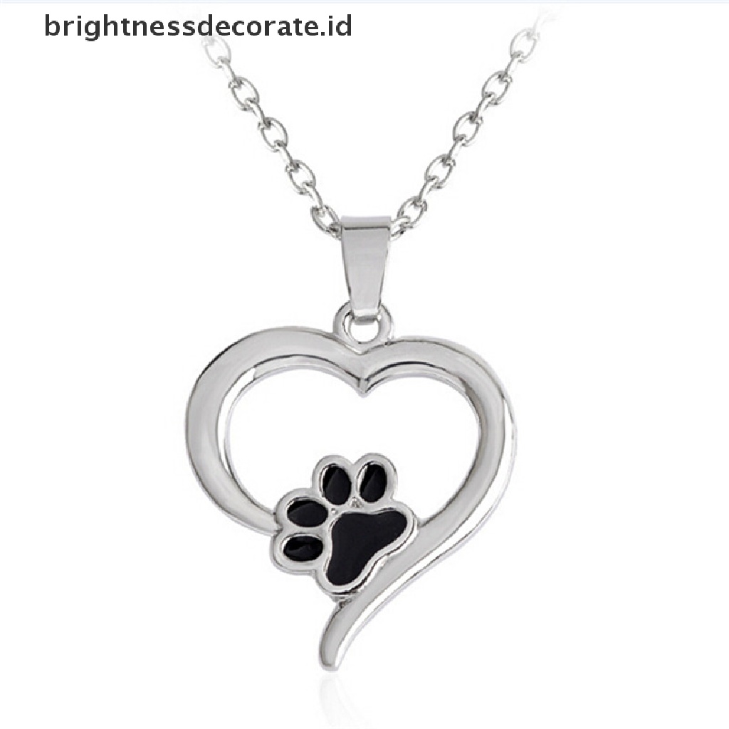 [Birth] Elegan Berongga Pet Paw Print Kalung Hewan Lucu Anjing Kucing Liontin Kalung Perhiasan Hadiah [ID]