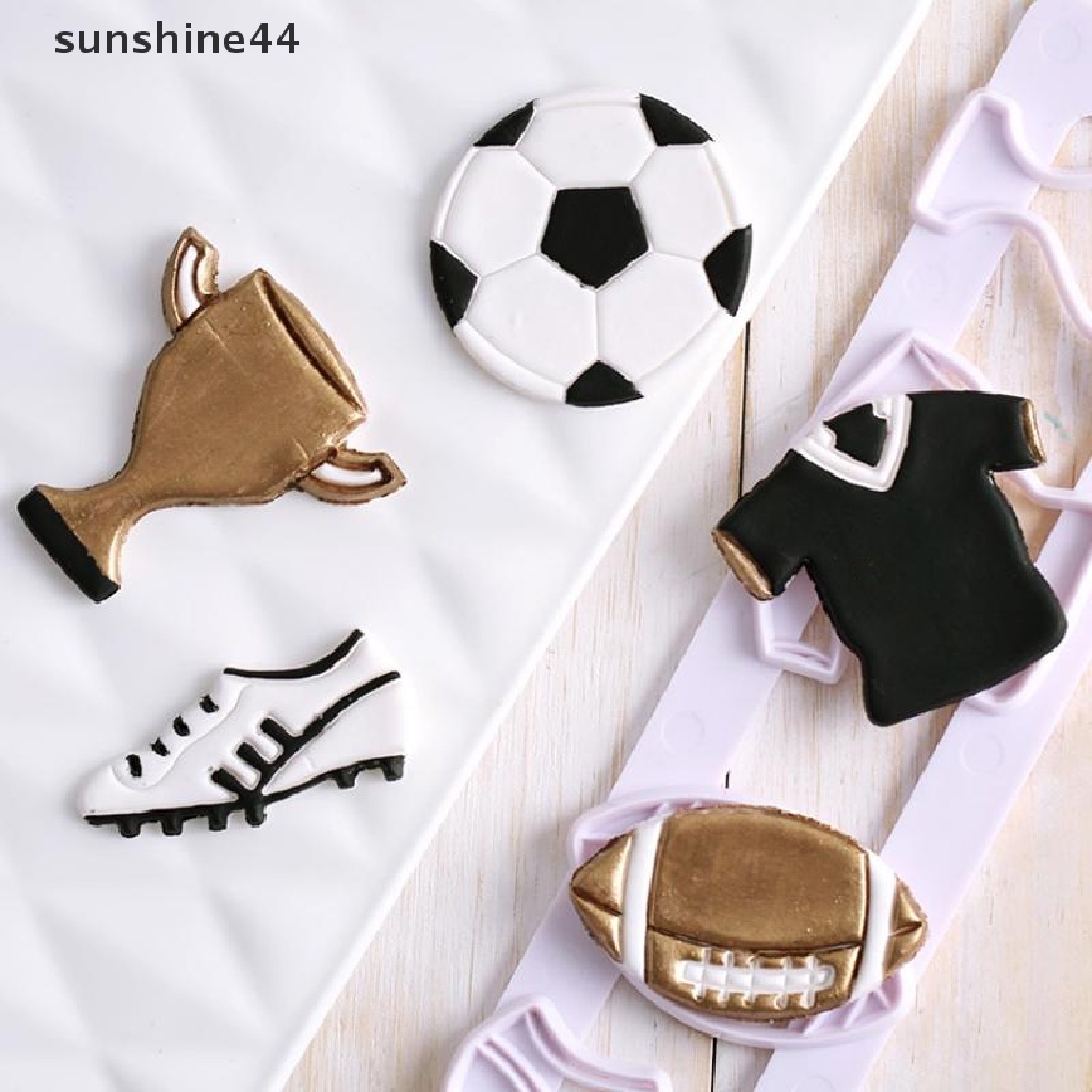 Sunshine Football Sport Cookie Cutter DIY Alat Kue Dunia Kup Kue Football Cookie Biskuit Embos Fondant Clay Pring Cetakan.