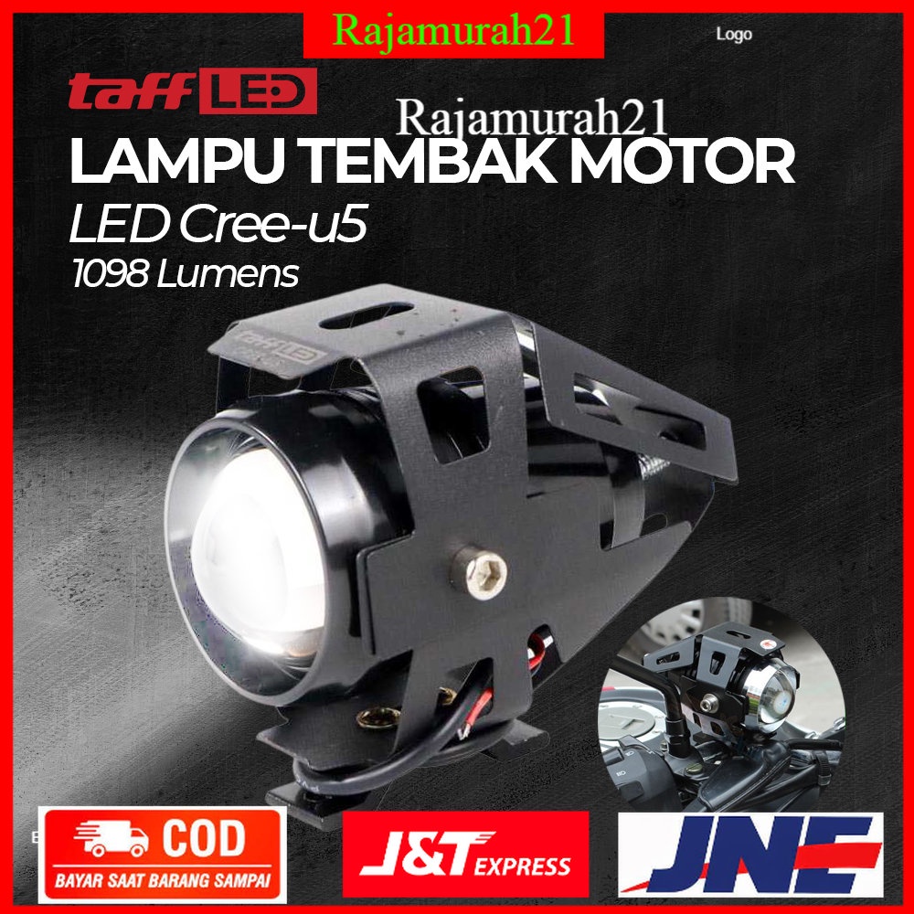 TaffLED Lampu Tembak Motor Transformer LED Cree U5 1098 Lumens - Black - OMFL1DBK