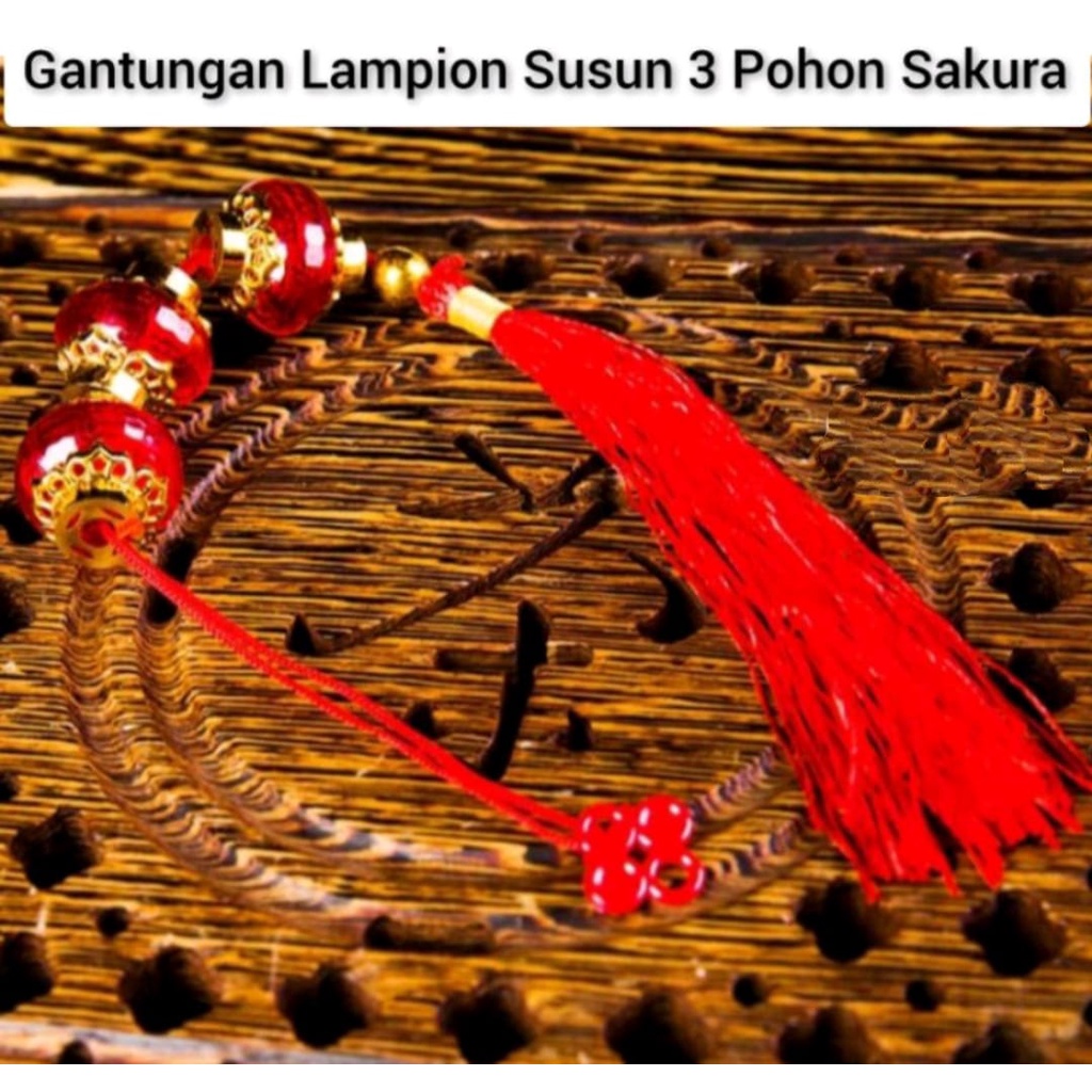 Gantungan Lampion Susun 3 Pohon Sakura Imlek Meihua