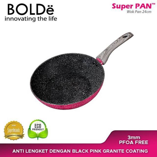 Bolde Wok Pan 24 Cm Granite - Blackpink