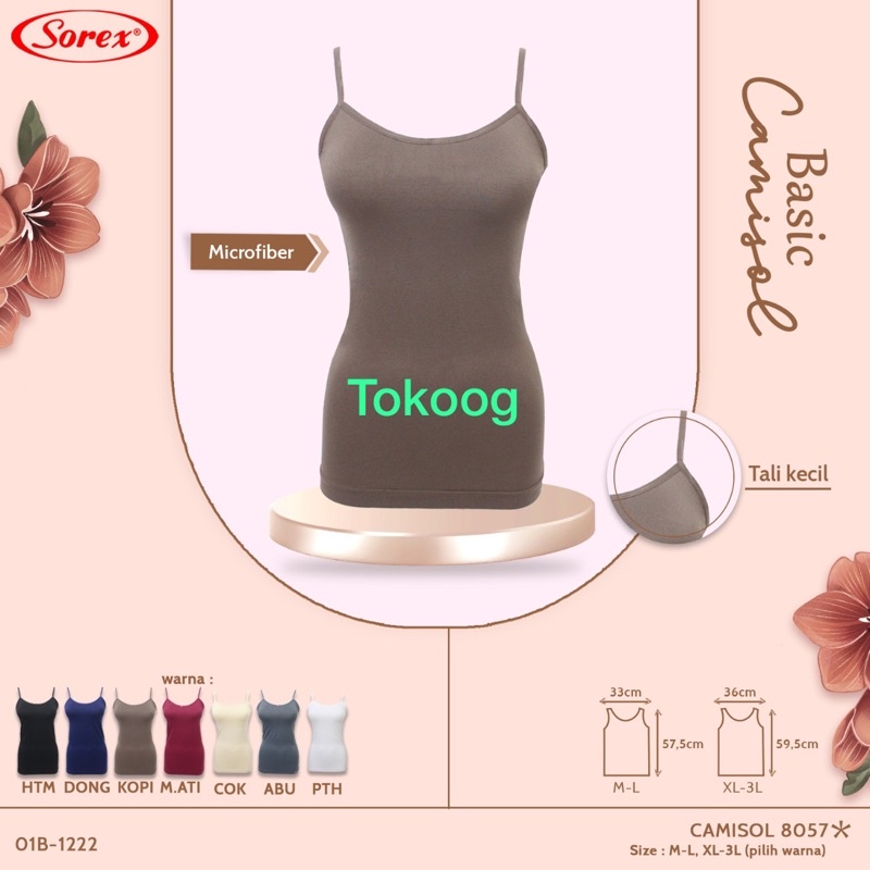 CAMISOL SOREX WANITA TALI KECIL 8057 BARU