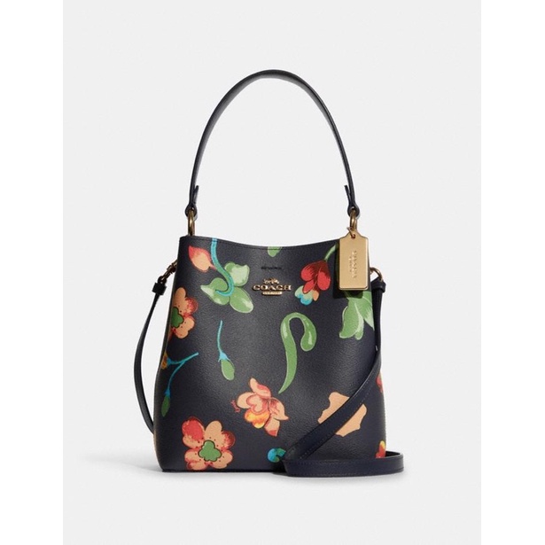 Coach Small Town Bucket Bag With Dreamy Land Floral Print (C8611)