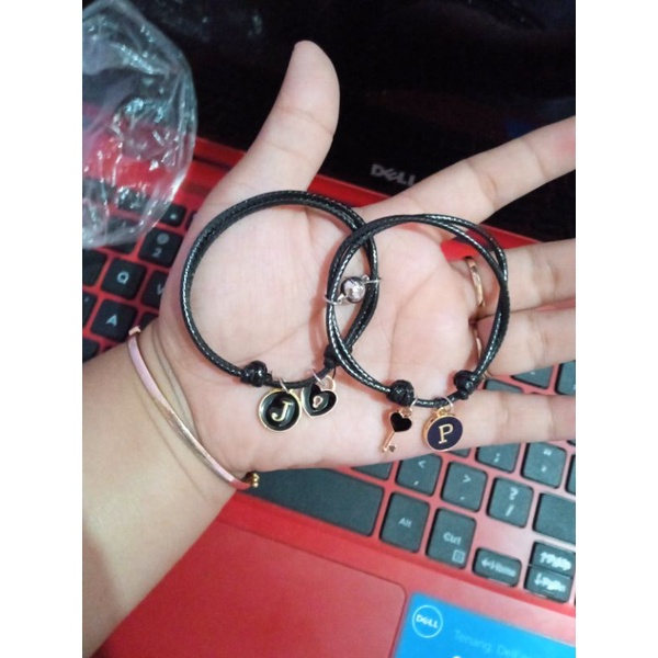 Cod Gelang Couple Epoxy Kunci Gembok Magnet /Gelang inisial Epoxy Magnet (free box)