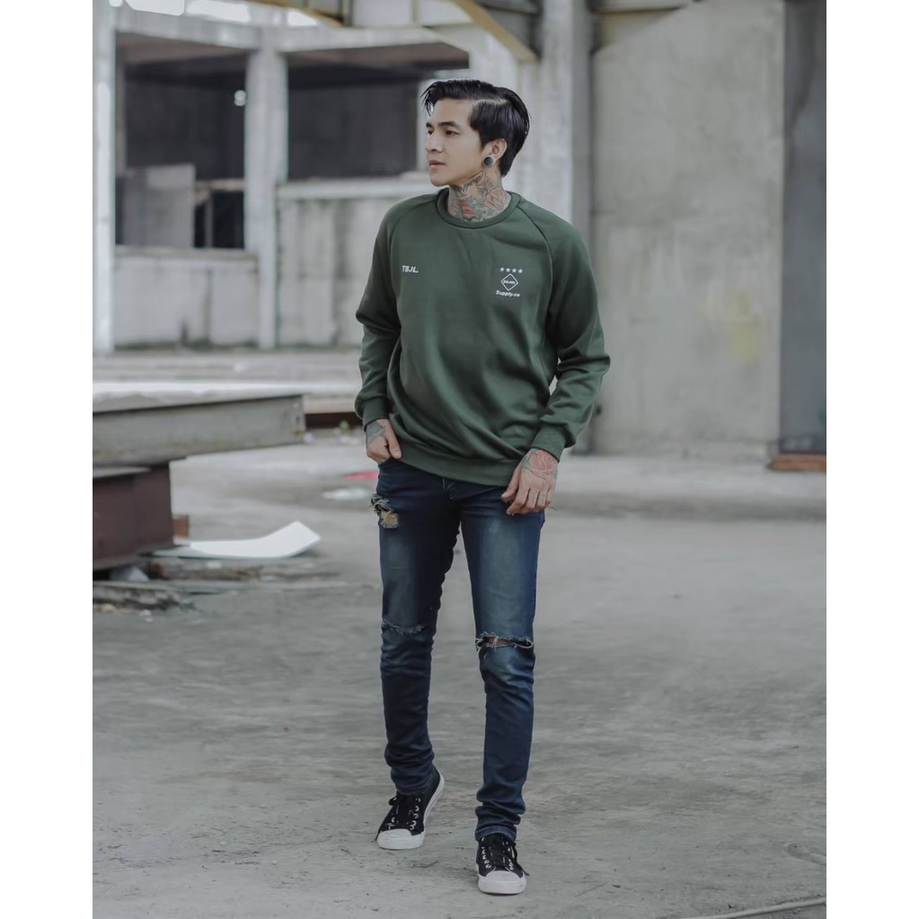 Jaket Crewneck Pria Wanita Basic Sweatshirt Original Distro