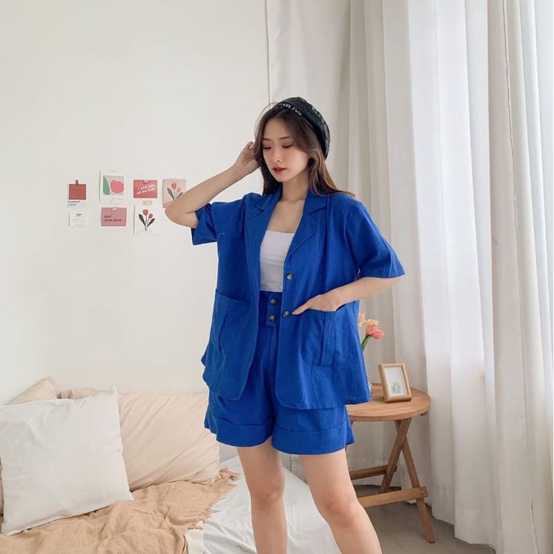 May Blazer Set / setelan wanita blazer celana pendek