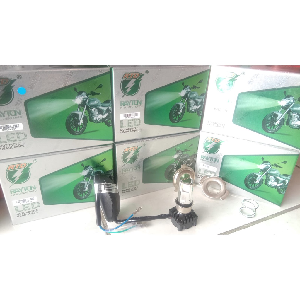 LAMPU DEPAN RTD UNTUK SEMUA MOTOR TERMURAH/Lampu LED Motor 3 sisi AC DC H6 35W RTD 3 Mata 100% ORI R