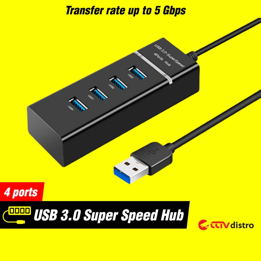 USB Hub High Speed 4 Port USB 3.0 2.0 Colokan USB3.0 PC Laptop Komputer