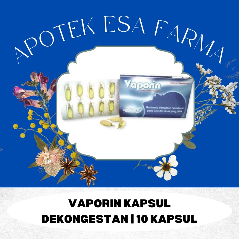 Vaporin Kapsul Dekongestan Inhalasi Isi 10 Kapsul - Meredakan Hidung Tersumbat