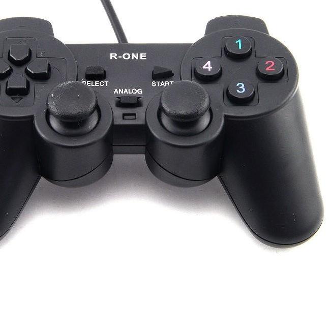 Promo [KP8] STIK PS USB MURAH GETAR FULL HITAM GAMEPAD SINGLE BLACK R-ONE JOYSTICK / STICK USB UNTUK