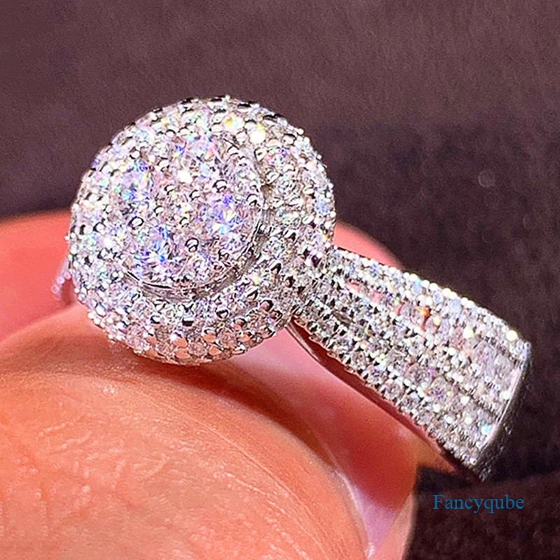 Trendy Cincin Wanita Mewah Kristal Cubic Zirconia Pesta Pernikahan Fashion Jari Aksesoris Hadiah Ulang Tahun Wanita Perhiasan