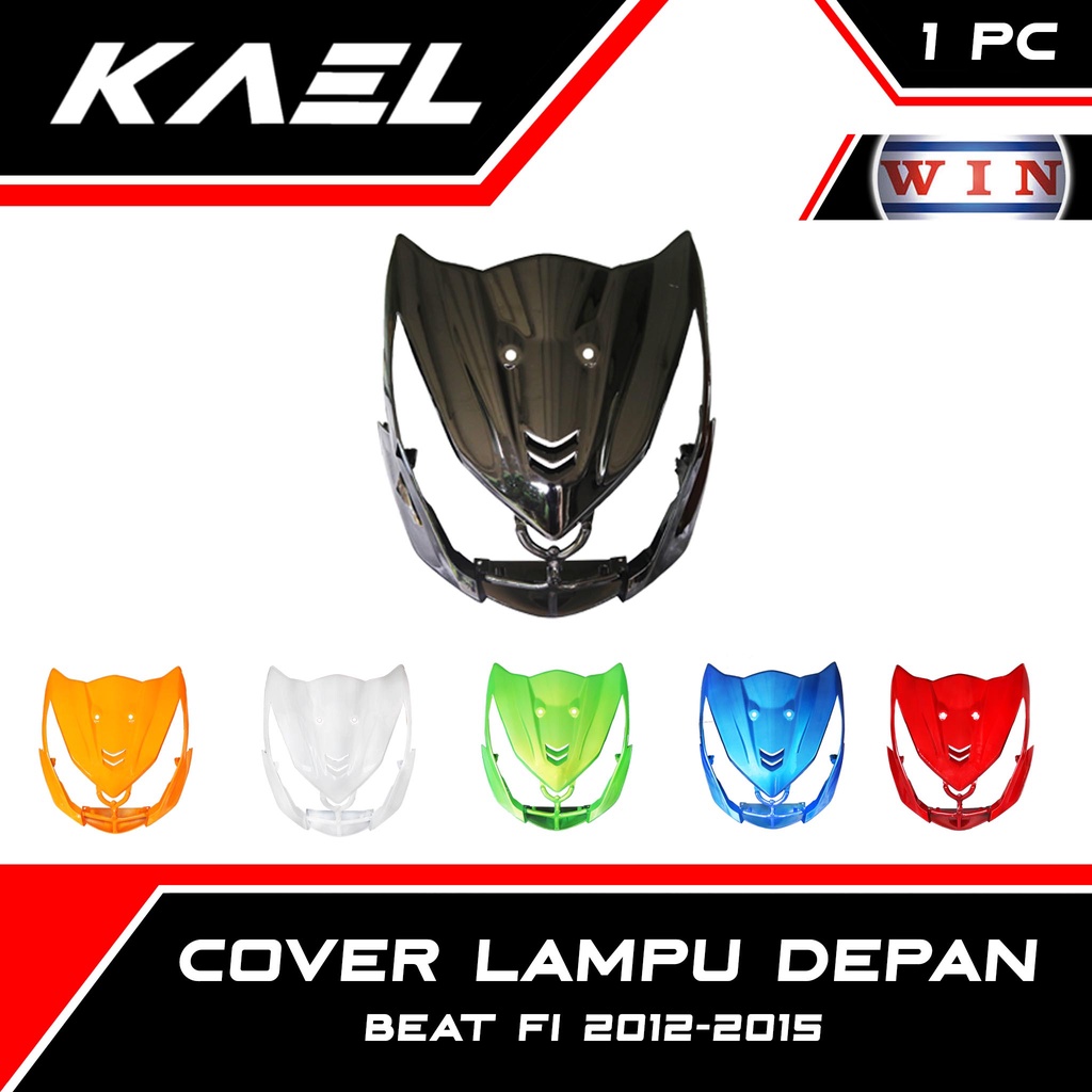 WIN Cover Lampu Depan Scoopy FI eSP K16 2013 2014 2015 2016 Merah Maroon Krem Hitam Putih Pelindung Tameng Tutup Penutup Dasi Panel Headlamp Front