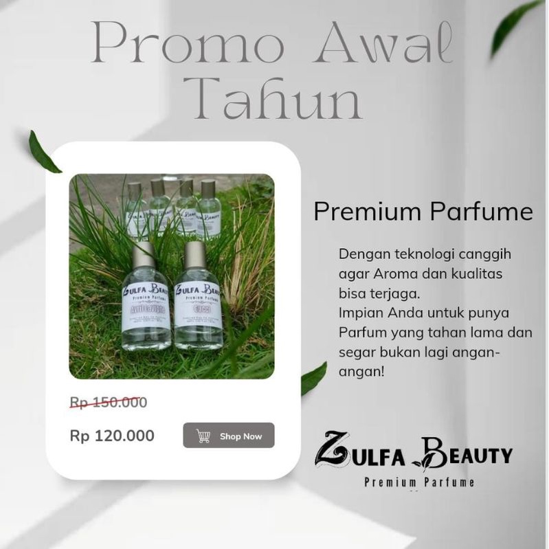 ZF premium parfume ZF minyak wangi spray 60ml Non alkohol tahan 12 jam