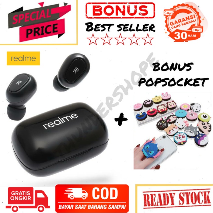 REALME EARBUDS AIRDOTS HEADSET BLUETOOTH PURE BASS EARPHONE ORIGINAL HS27