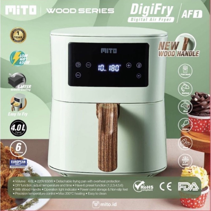 Air Fryer Mito AF 1 Deep Fryer Digital 4 L MURAH BANGET / GARANSI RESMI AF1