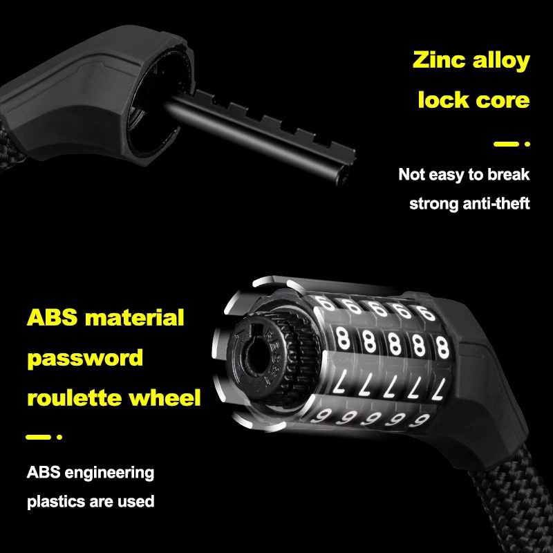 ROCKBROS Kunci Gembok Sepeda Password Lock, Anti Maling  Elastis ABS Portable Cable Lock RKS515 /RKS502