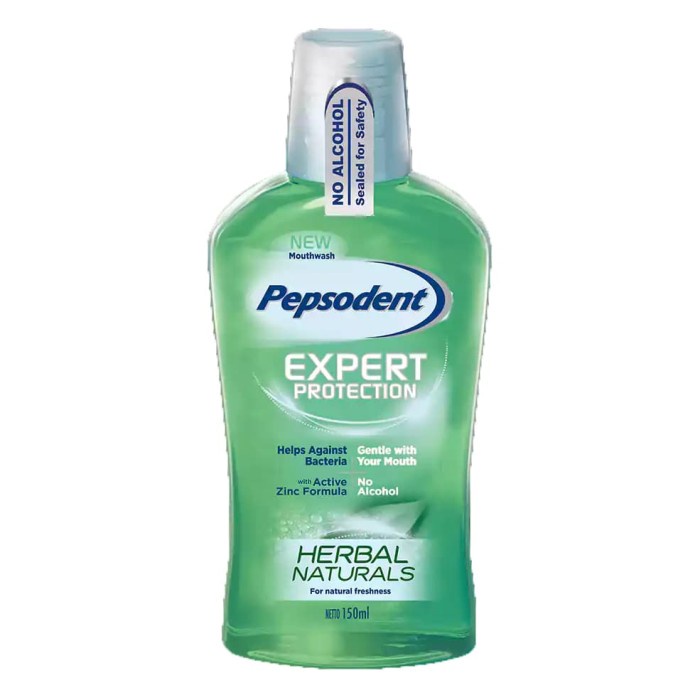 [gdp] PEPSODENT MOUTHWASH EXPERT PROTECTION HERBAL NATURALS 150ML