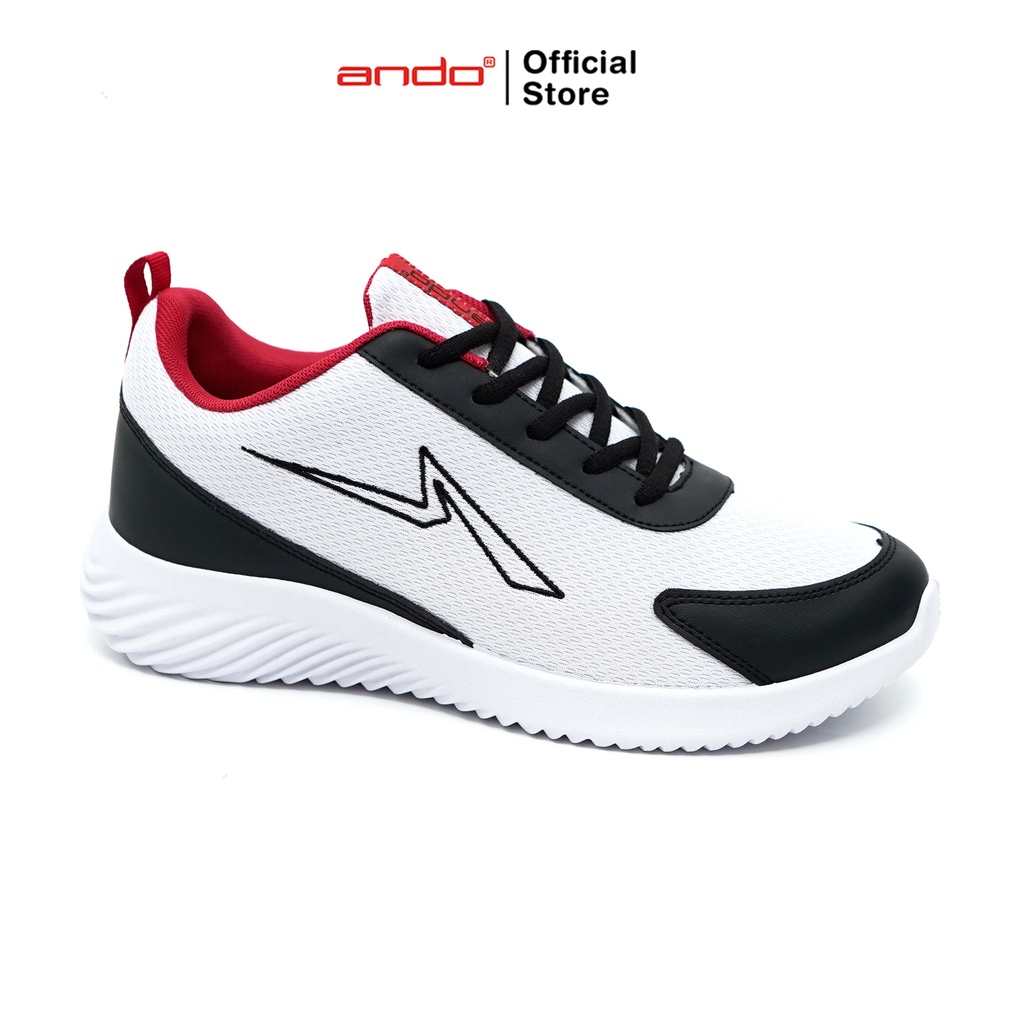 Ando Official Sepatu Sneakers Marva Pria Dewasa - Putih/Hitam