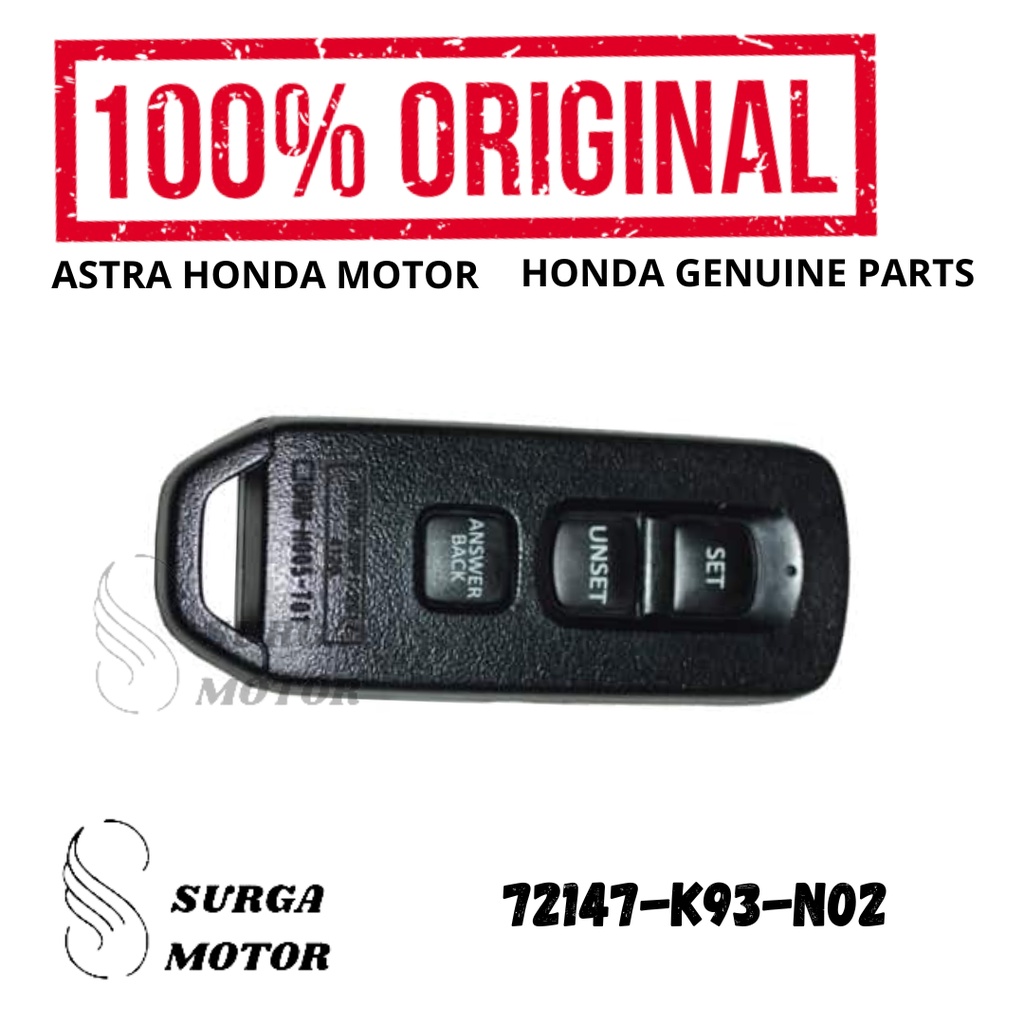 Transmitter Remote Remot Alarm New Scoopy FI ESP LED ring 12 Mulai 2017 Original AHM 72147-K93-N02 T