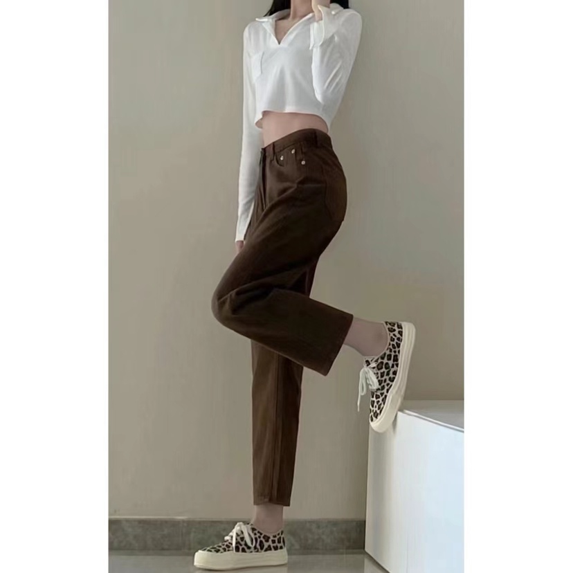 Jeans Boyfriend Wanita Coklat / Celana Panjang Wanita Highwaist Korean