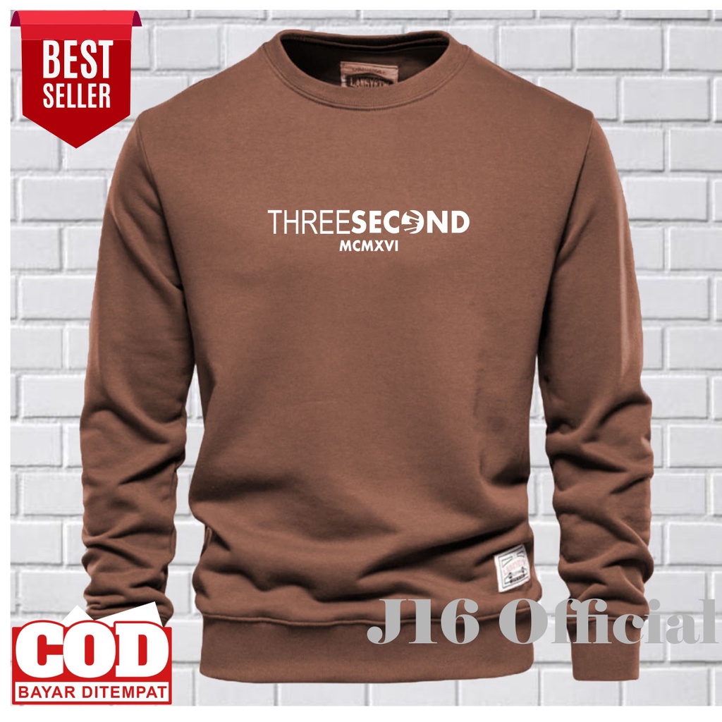 3SECOND CREWNECK Jaket Distro Sweater Oblong Pria Wanita FLEECE TEBAL PREMIUM