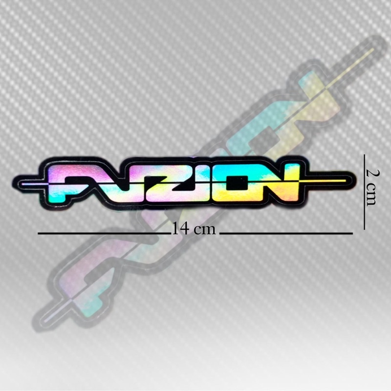 stiker motor mobil fuzion hologram 14cm aman untuk semua kendaraan bahan import