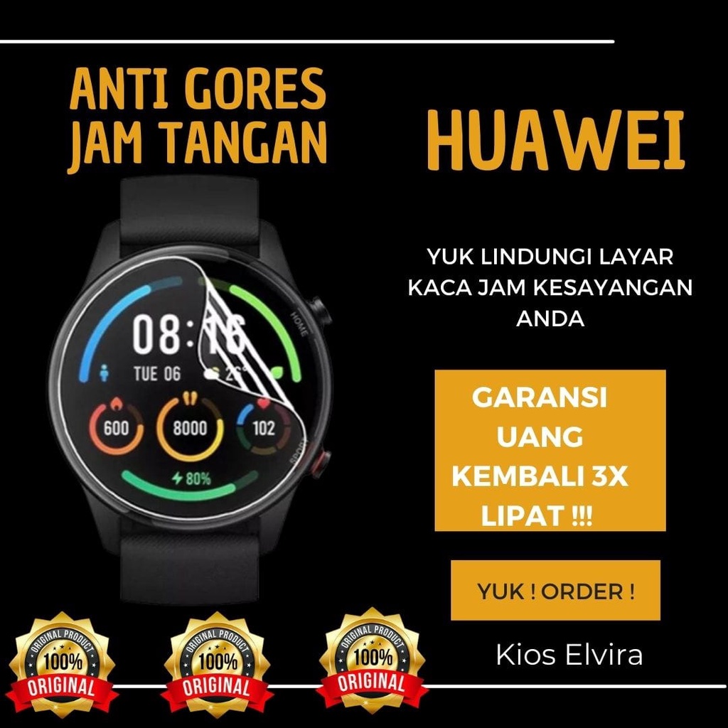 ORIGINAL ANTI GORES tempered glass GLAS JAM TANGAN BULAT HUAWEI