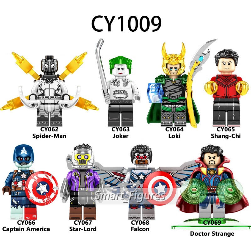 Shang Chi Minifigures Loki Joker Bintang Lord Falcon Doctor Strange Marvel Rakitan Mainan Hadiah Angka Mini CY1009