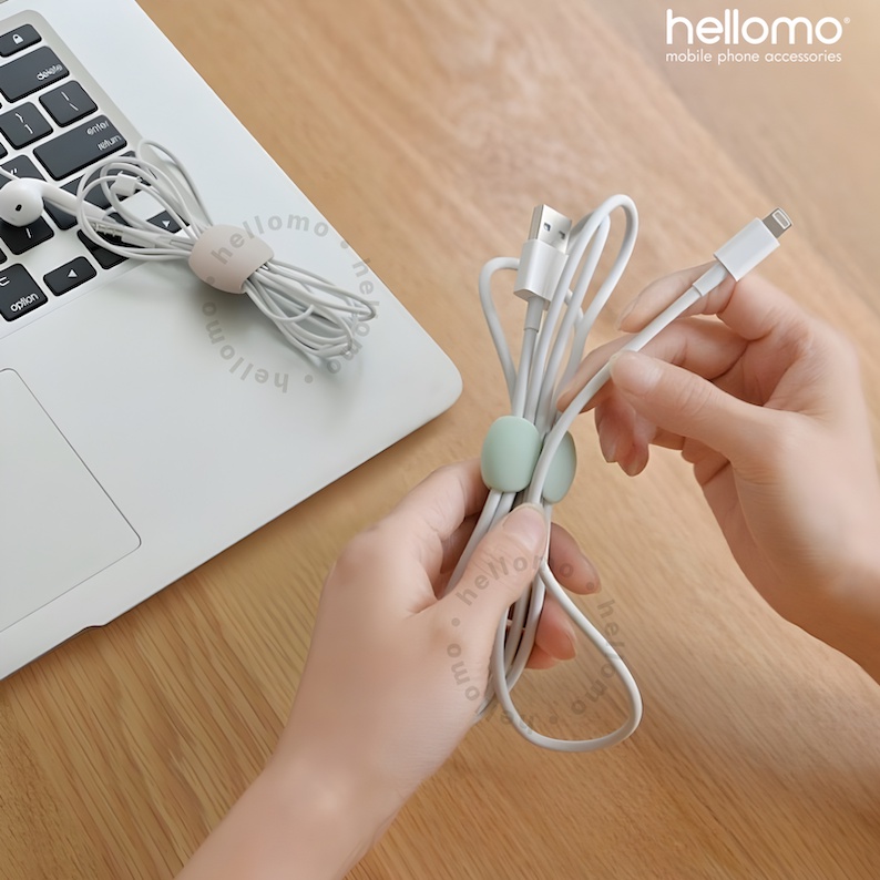 Holder Ikat Kabel / Penjepit Kabel Silikon Klip Kabel Perapi Kabel Charger Clips Cable Universal Organizer Usb Bentuk Bulat Charger Cord Buckle Tali Pengikat Kabel Premium Quality Murah