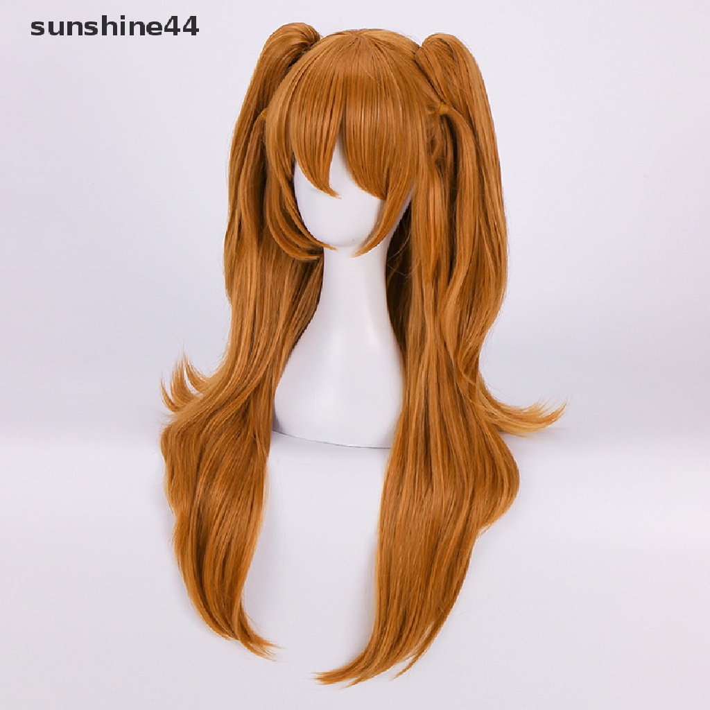 Sunshine Wig Sintetis Tahan Panas Cosplay EVA Asuka Langley Soryu Berkualitas Tinggi.