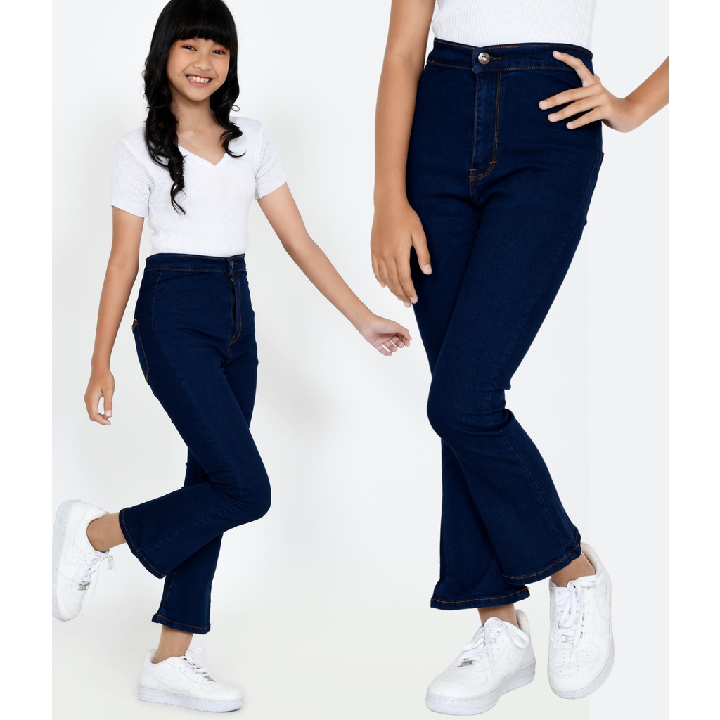 YAOSHI - Jeans Panjang Cutbray Lipat Anak - High Waist Cutbray Lipat Anak Size 24-26