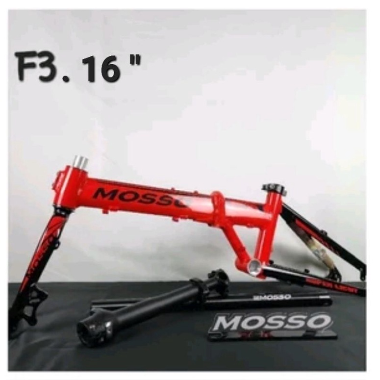 MOSSO F3 16 INCH FRAME RANGKA SEPEDA LIPAT SELI FOLDING BIKE MOSSO F3 DISCBRAKE UKURAN 16 PLUS ATAU 349