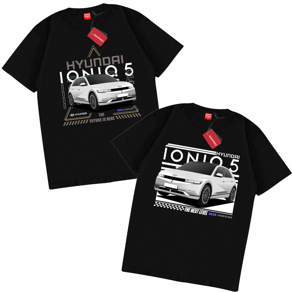 SAKAZUKI Kaos Baju Distro Katun Combed 24s Unisex Gambar Mobil HYUNDAI IONIQ 5